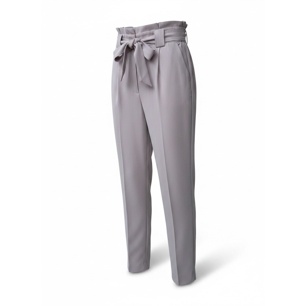 Express Women Lavender High Waisted Paperbag Tapered Dress Pants Sz 00 Tie Waist